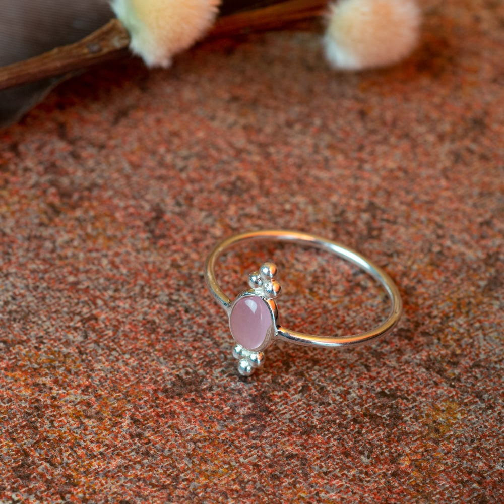 Edelsteen Ring Rozenkwarts – 925 Zilver – Fancy (Maat 17)