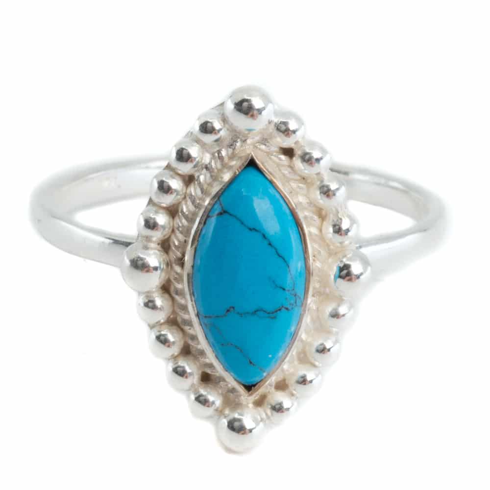 Edelsteen Ring Turkoois – 925 Zilver (Maat 17)