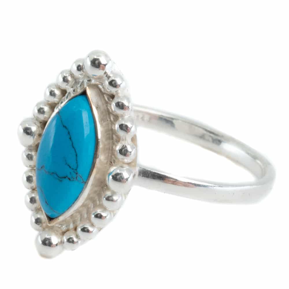 Edelsteen Ring Turkoois – 925 Zilver (Maat 17)