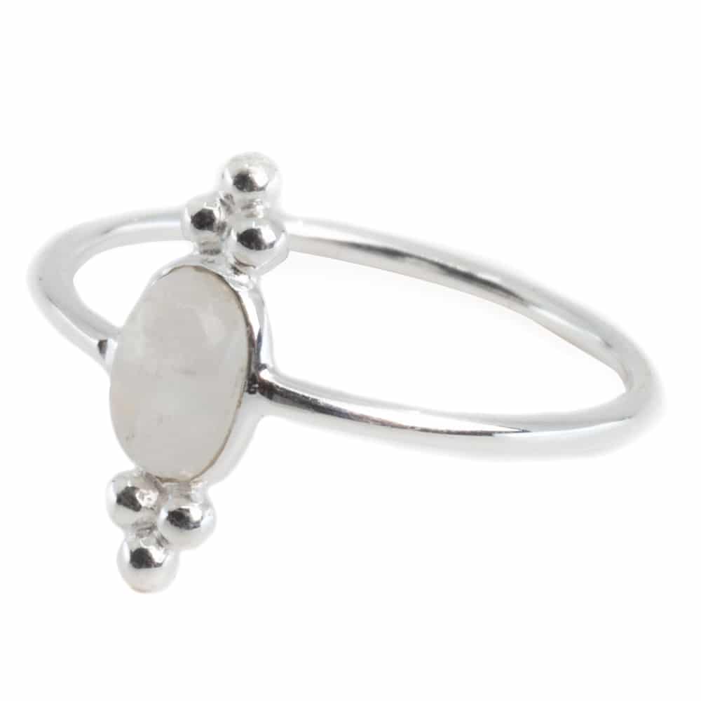 Edelsteen Ring Regenboog Maansteen – 925 Zilver – Fancy (Maat 17)