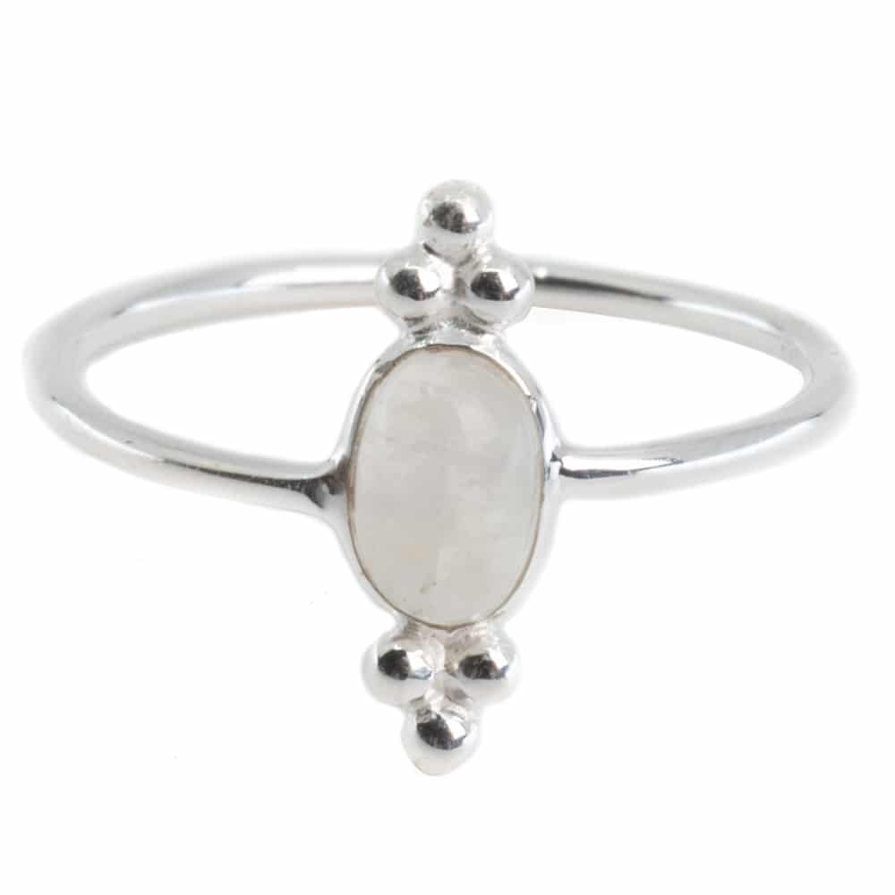 Edelsteen Ring Regenboog Maansteen – 925 Zilver – Fancy (Maat 17)