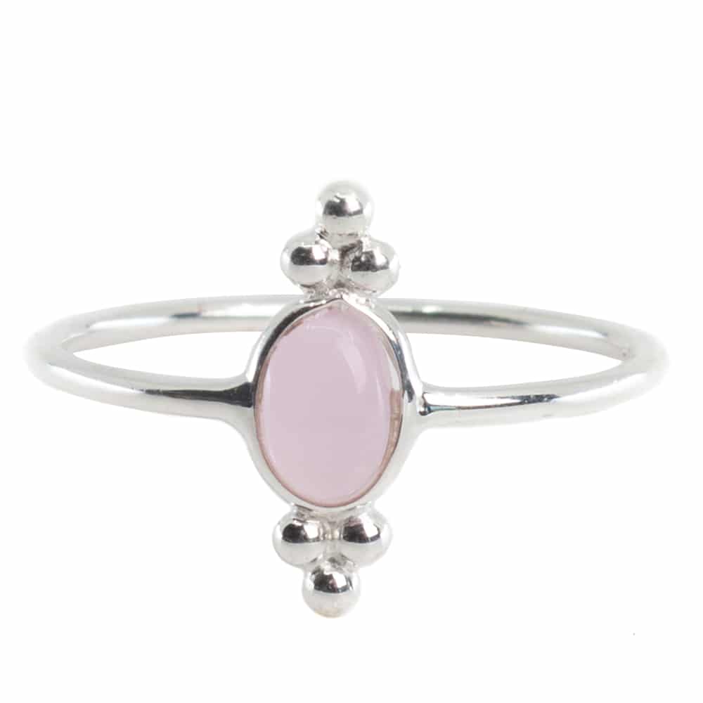 Edelsteen Ring Rozenkwarts – 925 Zilver – Fancy (Maat 17)