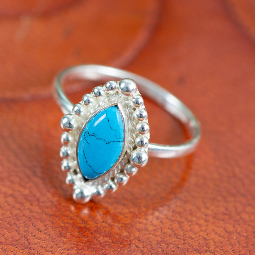 Edelsteen Ring Turkoois – 925 Zilver (Maat 17)