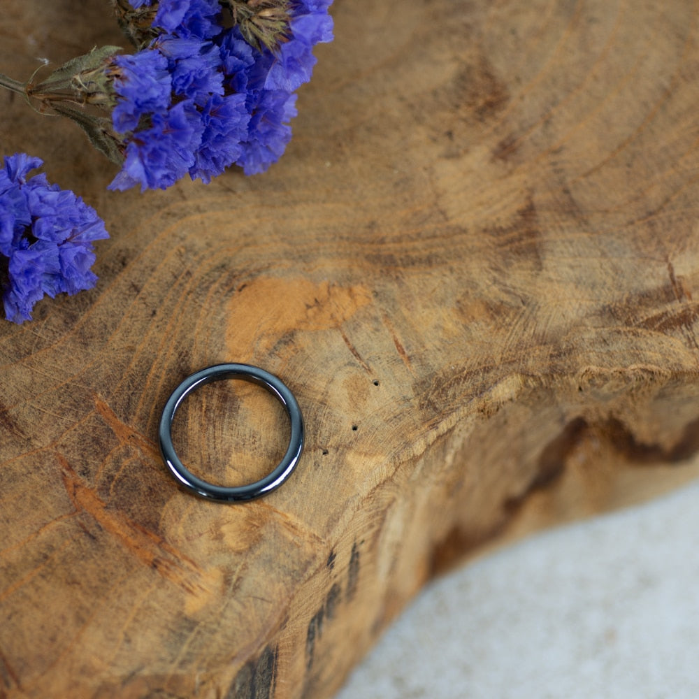Edelstenen Ring Hematiet (3 mm – Maat 19)