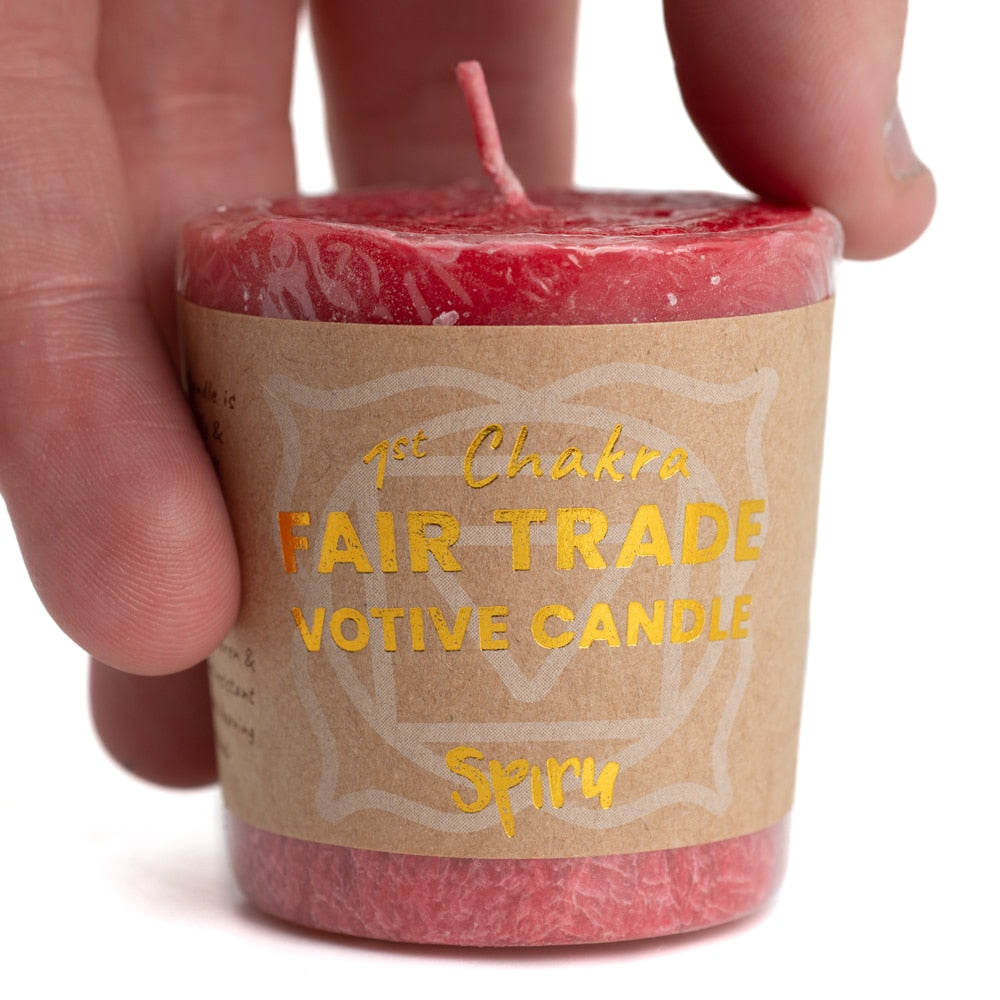 Fair Trade Votief Wens Wortel Chakra (1e) – Rood (10 Branduren)