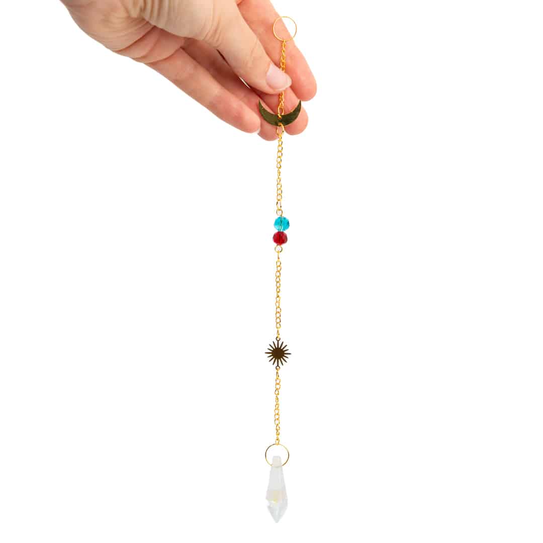 Feng Shui Regenboog Hanger Pegel Zon en Maan Goudkleurig (25 cm)