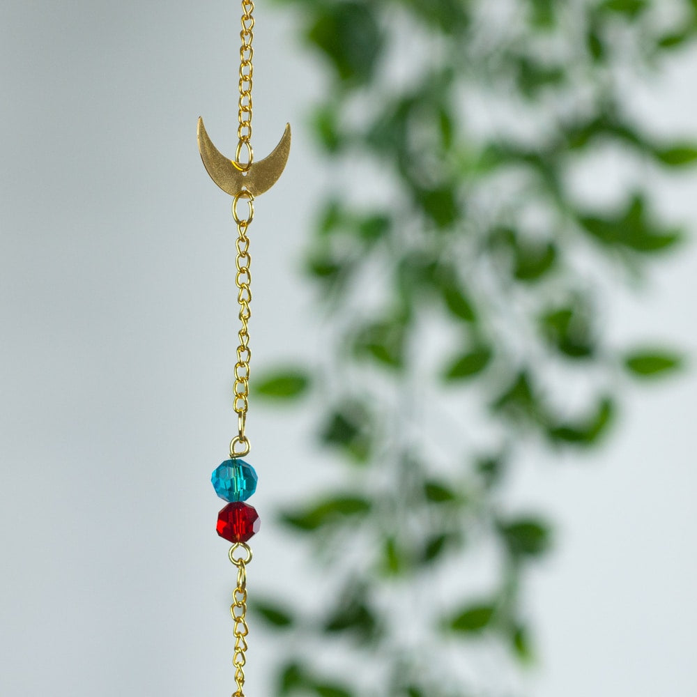 Feng Shui Regenboog Hanger Pegel Zon en Maan Goudkleurig (25 cm)
