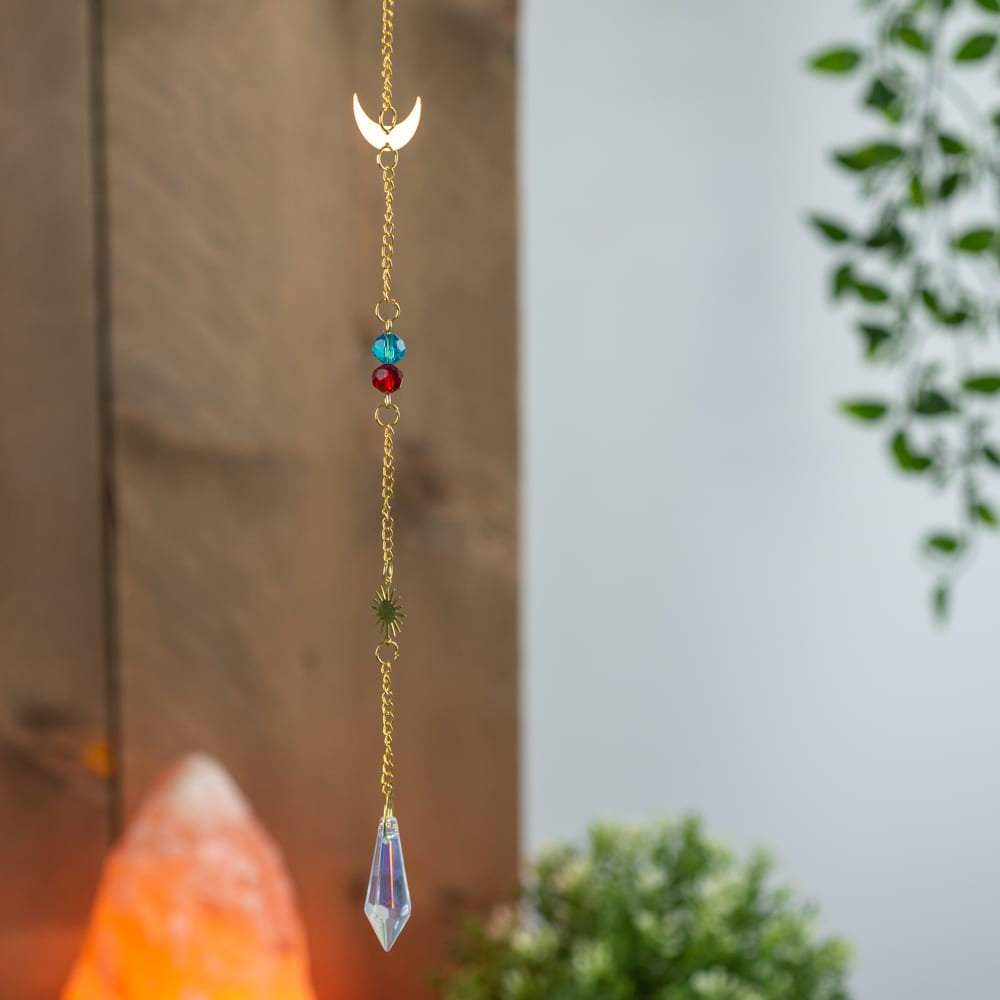 Feng Shui Regenboog Hanger Pegel Zon en Maan Goudkleurig (25 cm)