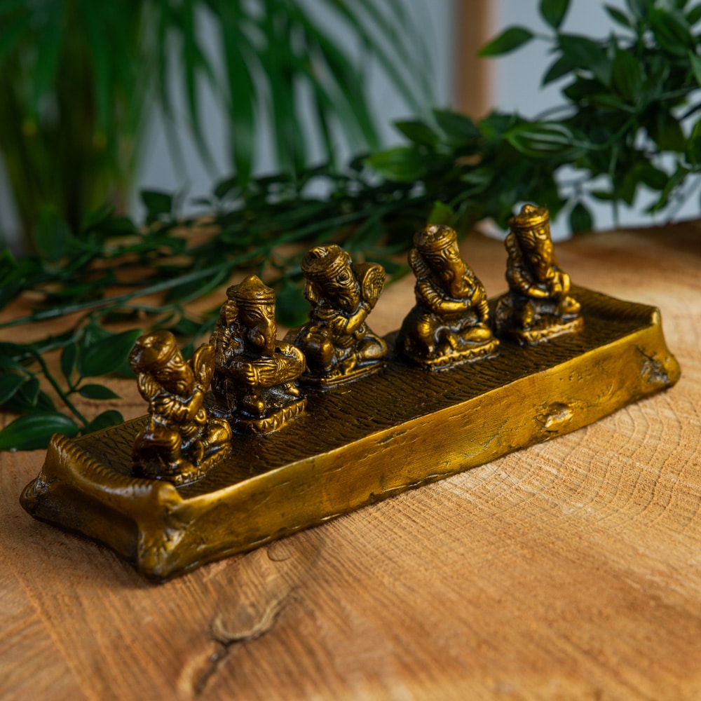 Ganesha Beeld Muziek op Plateau – set van 5