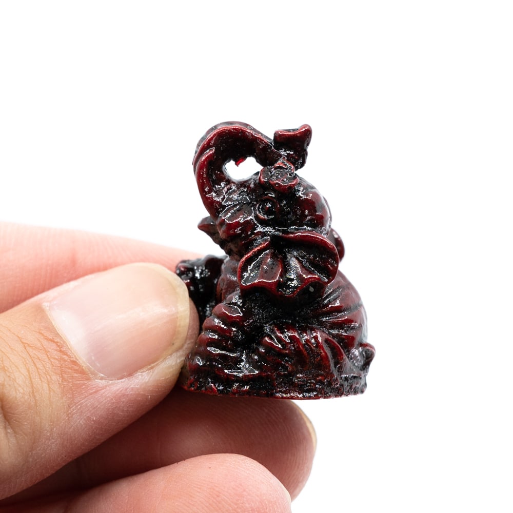 Ganesha Beeld Polyresin Rood – set van 6 – ca. 3 cm