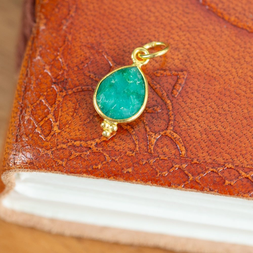 Geboortesteen Hanger Mei Smaragd 925 Zilver & Verguld – 10 mm