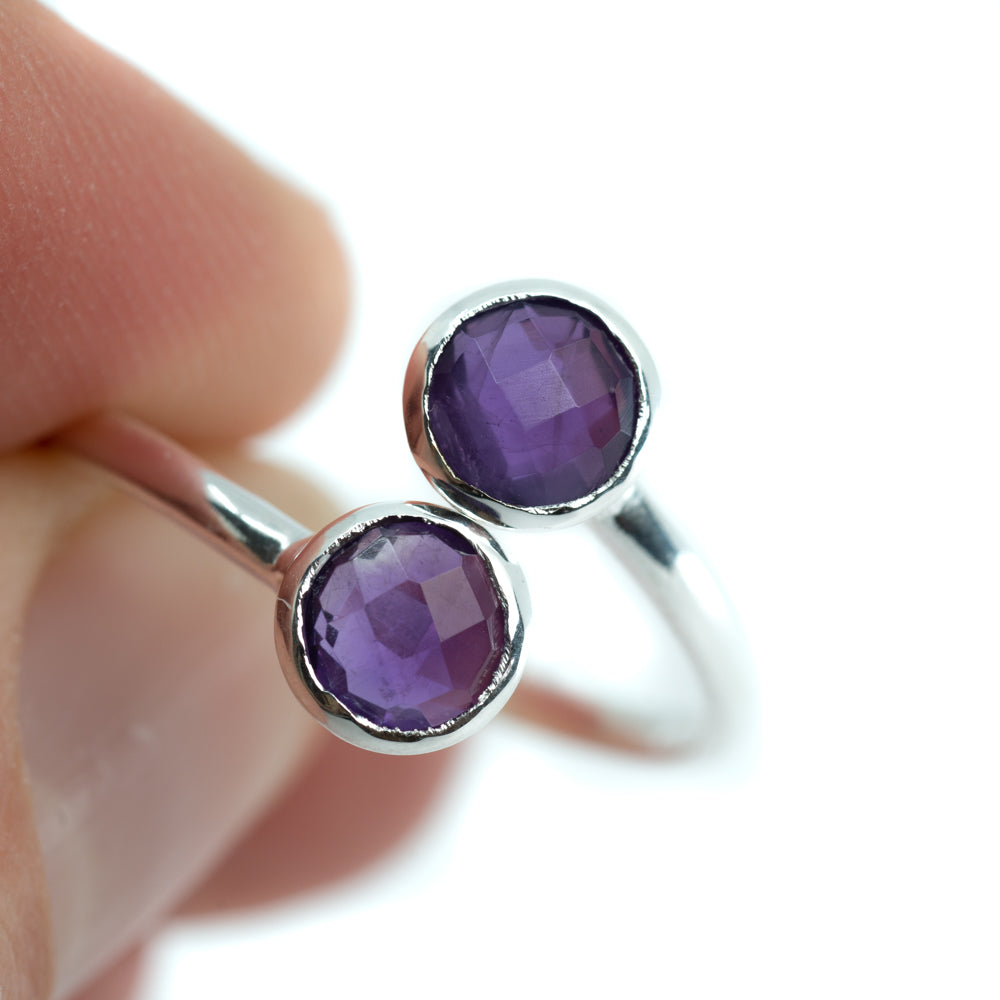 Geboortesteen Ring Amethist Februari – 925 Zilver – Zilverkleurig