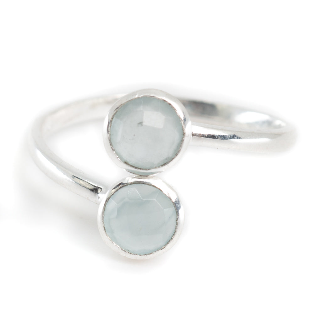 Geboortesteen Ring Aquamarijn Maart – 925 Zilver – Zilverkleurig