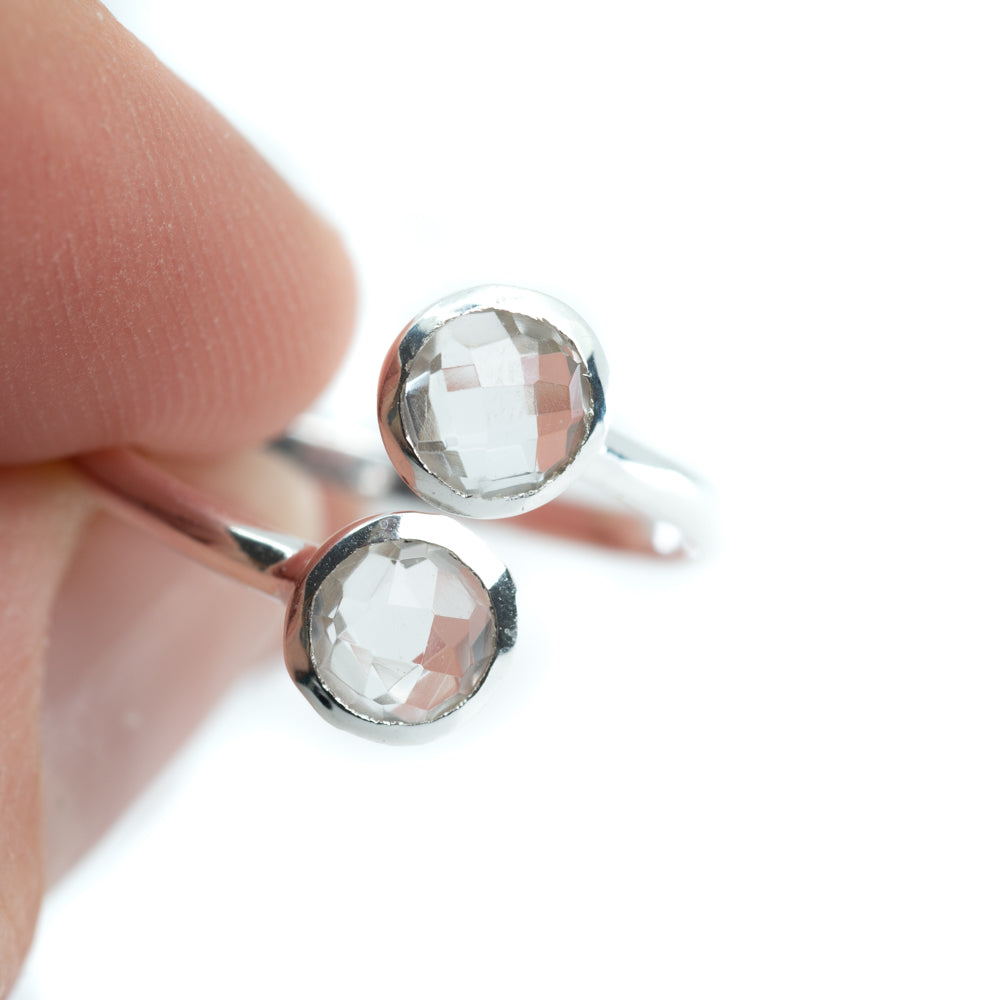 Geboortesteen Ring Bergkristal April – 925 Zilver – Zilverkleurig