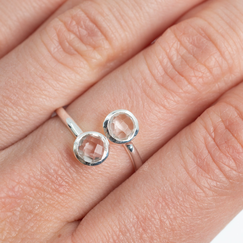 Geboortesteen Ring Bergkristal April – 925 Zilver – Zilverkleurig