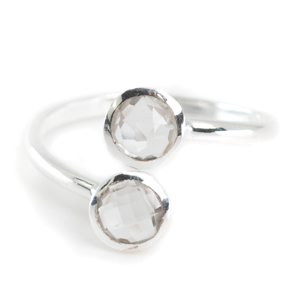 Geboortesteen Ring Bergkristal April – 925 Zilver – Zilverkleurig