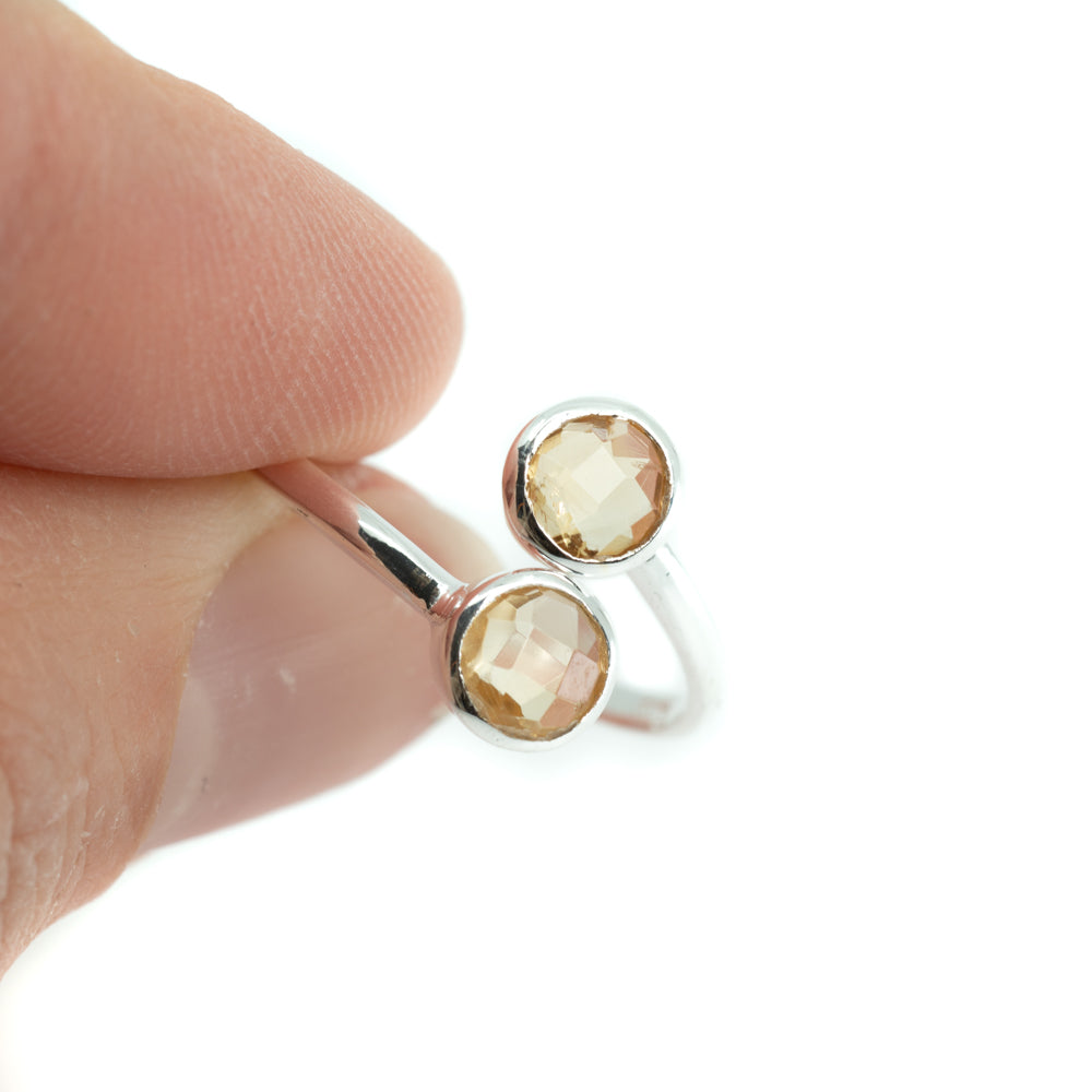 Geboortesteen Ring Citrien November – 925 Zilver – Zilverkleurig