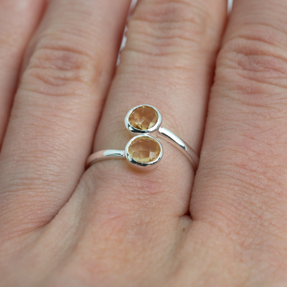 Geboortesteen Ring Citrien November – 925 Zilver – Zilverkleurig