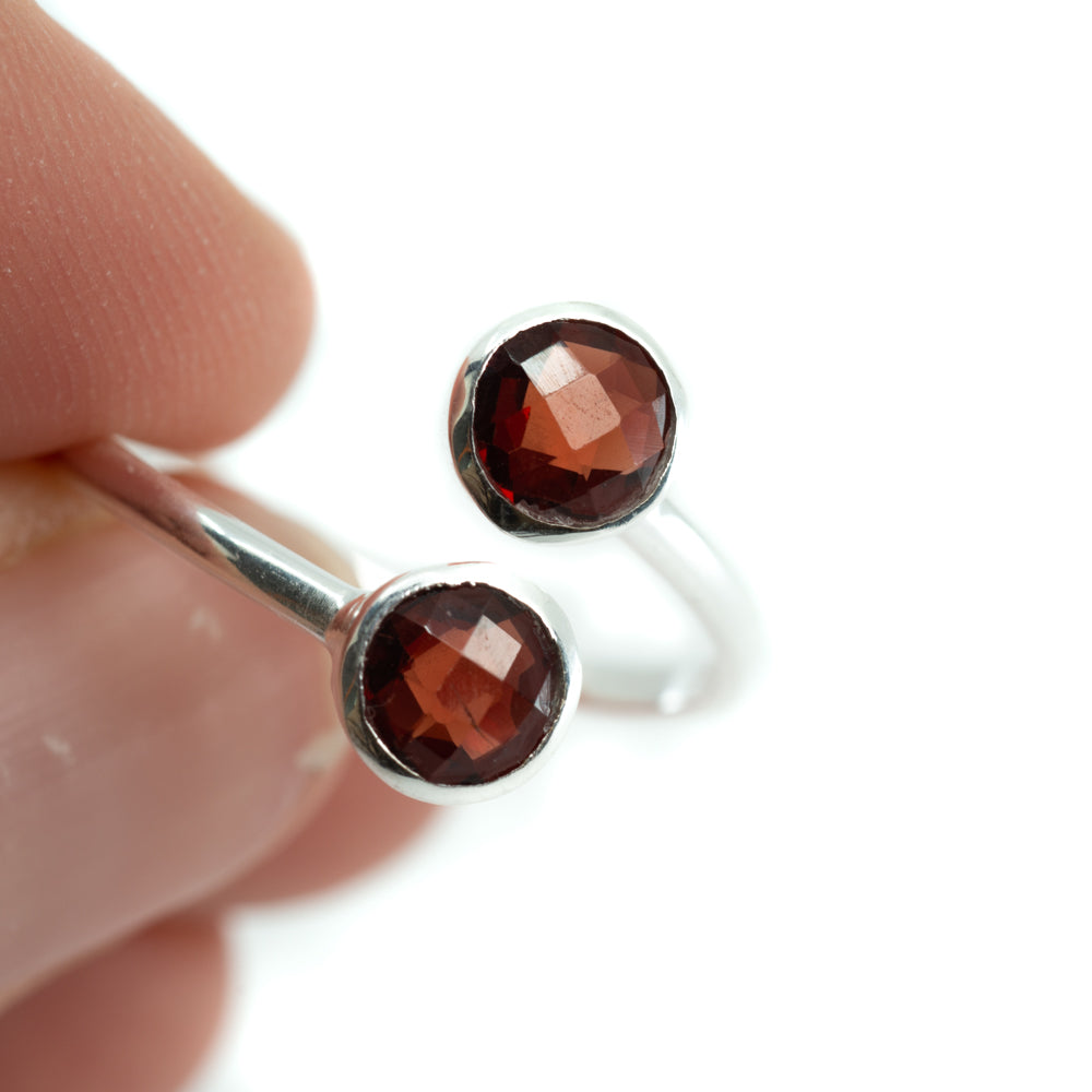 Geboortesteen Ring Granaat Januari – 925 Zilver – Zilverkleurig