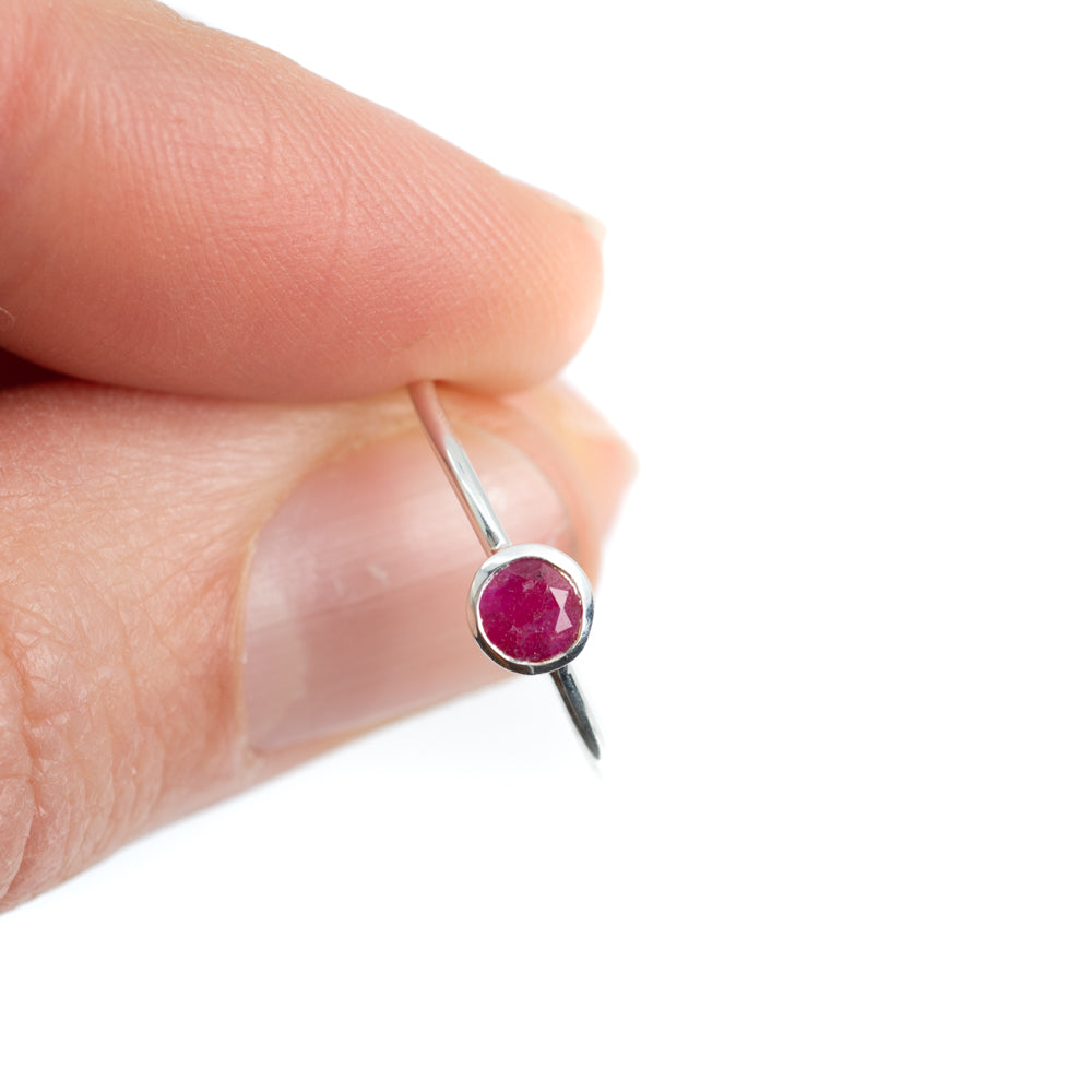 Geboortesteen Ring Robijn Juli – 925 Zilver – Zilverkleurig (Maat 17)
