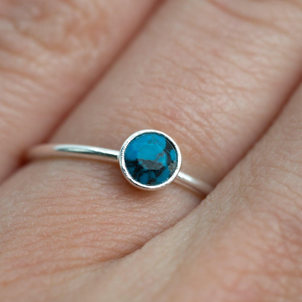 Geboortesteen Ring Turkoois December – 925 Zilver – Zilverkleurig (Maat 17)