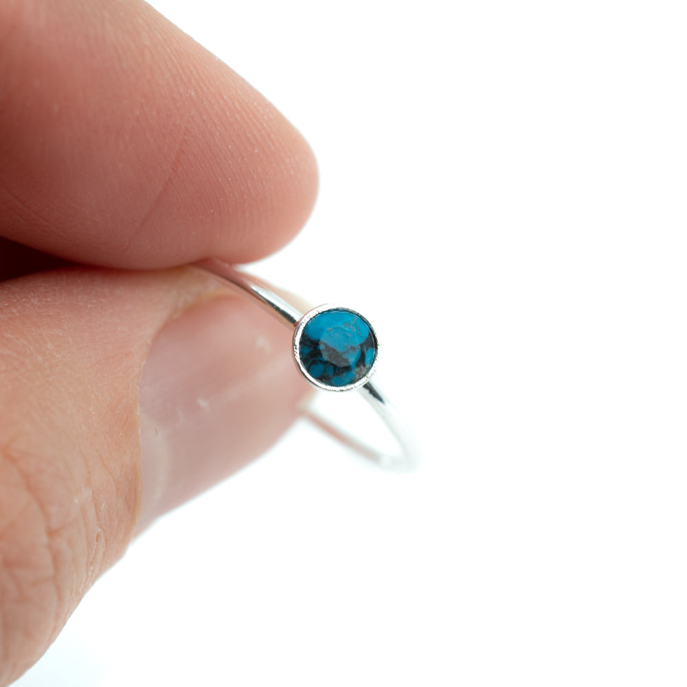 Geboortesteen Ring Turkoois December – 925 Zilver – Zilverkleurig (Maat 17)