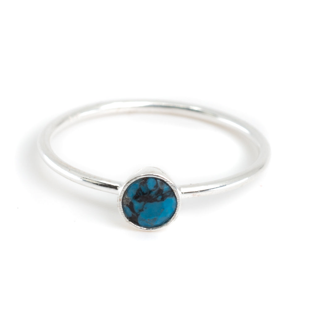 Geboortesteen Ring Turkoois December – 925 Zilver – Zilverkleurig (Maat 17)