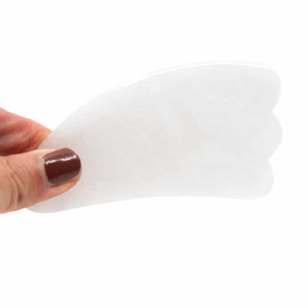Guasha Schraper Witte Jade Wolk
