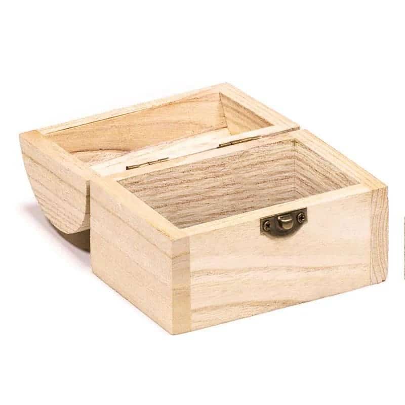 Houten Schatkistje voor Edelstenen of Sieraden – 9.5×7.5×6.5cm