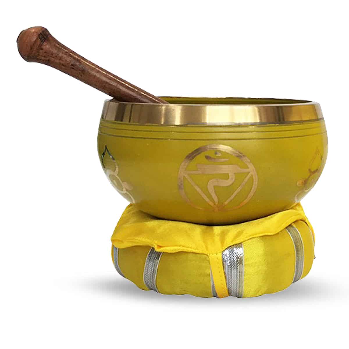 Klankschaal met Klopper en Kussen –  Solar Plexus Chakra – 10 cm