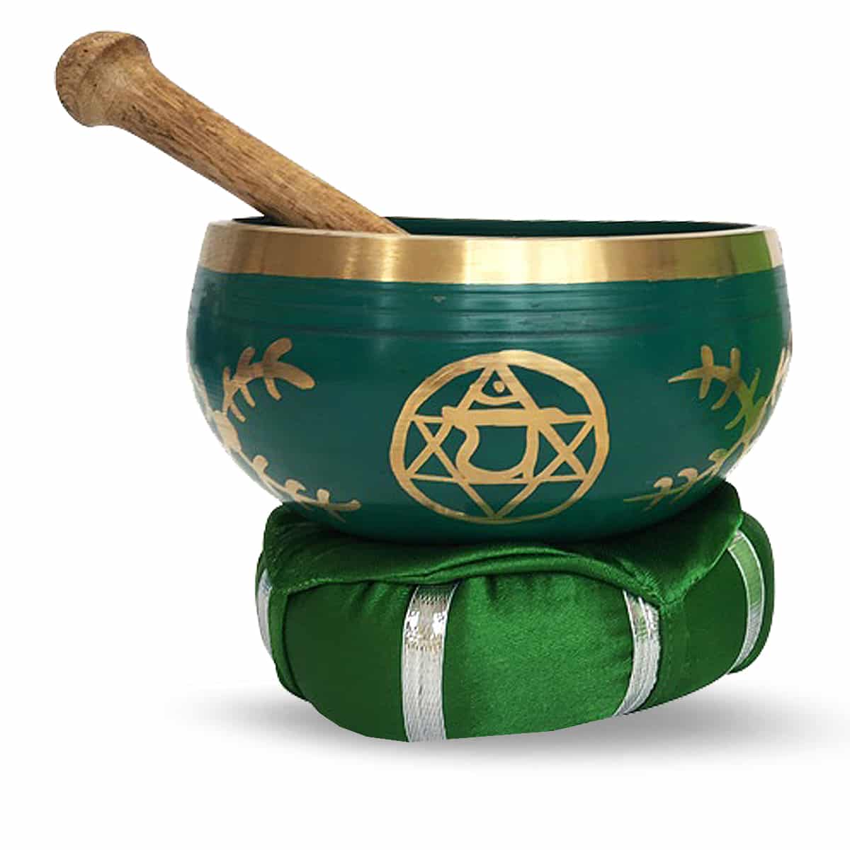 Klankschaal met Klopper en Kussen –  Heart Chakra (12 cm)