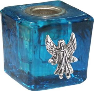 Kaarshouder Mini Kubusvorm Turquoise – Engel Melchizedech