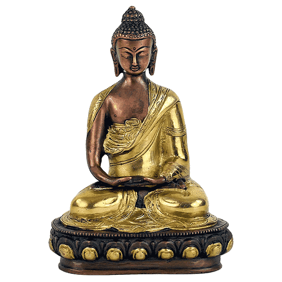 Japanse Boeddha Beeld Messing Amithaba Tweekleurig – 20 cm