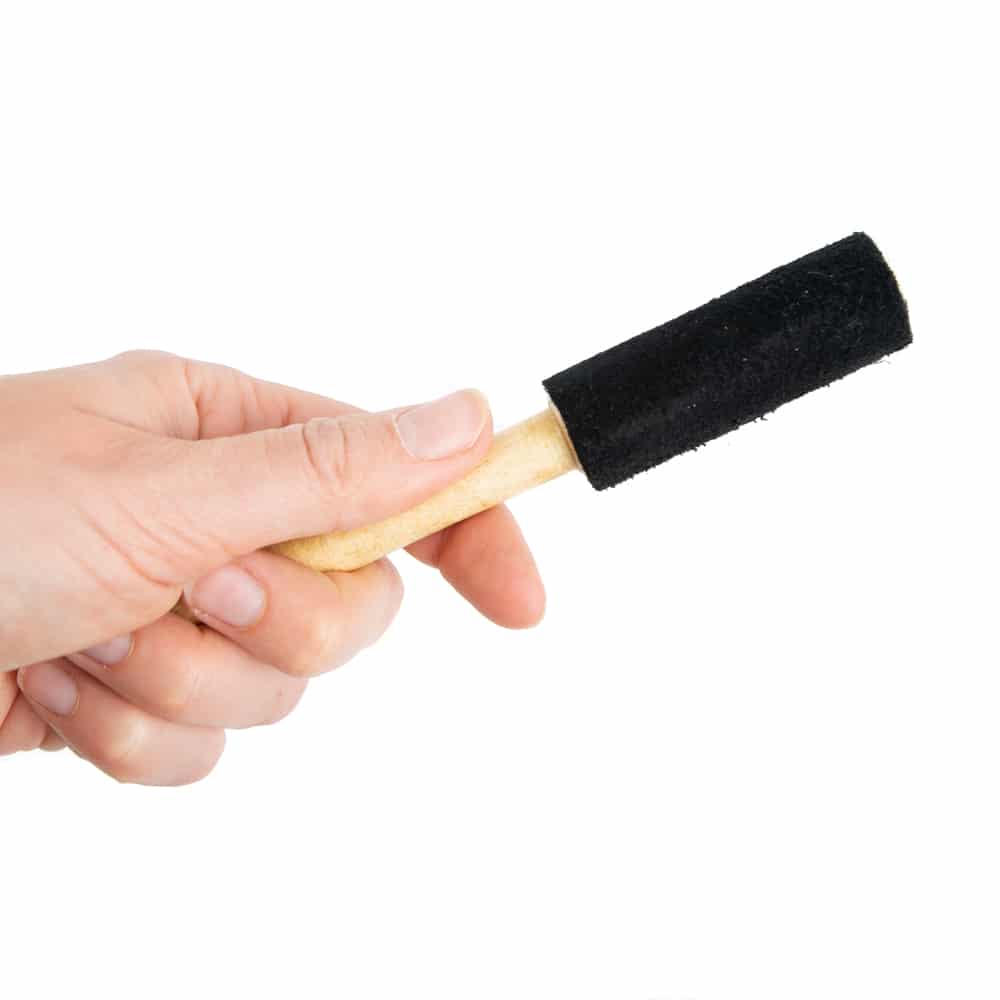 Klankschaal Aanstrijkhout Klein met Suède Zwart (15 cm)