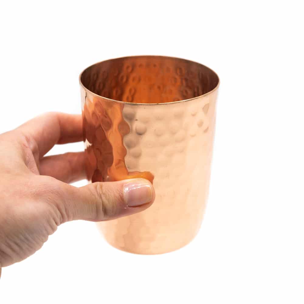 Koperen Beker Versiering Gehamerd (350 ml)