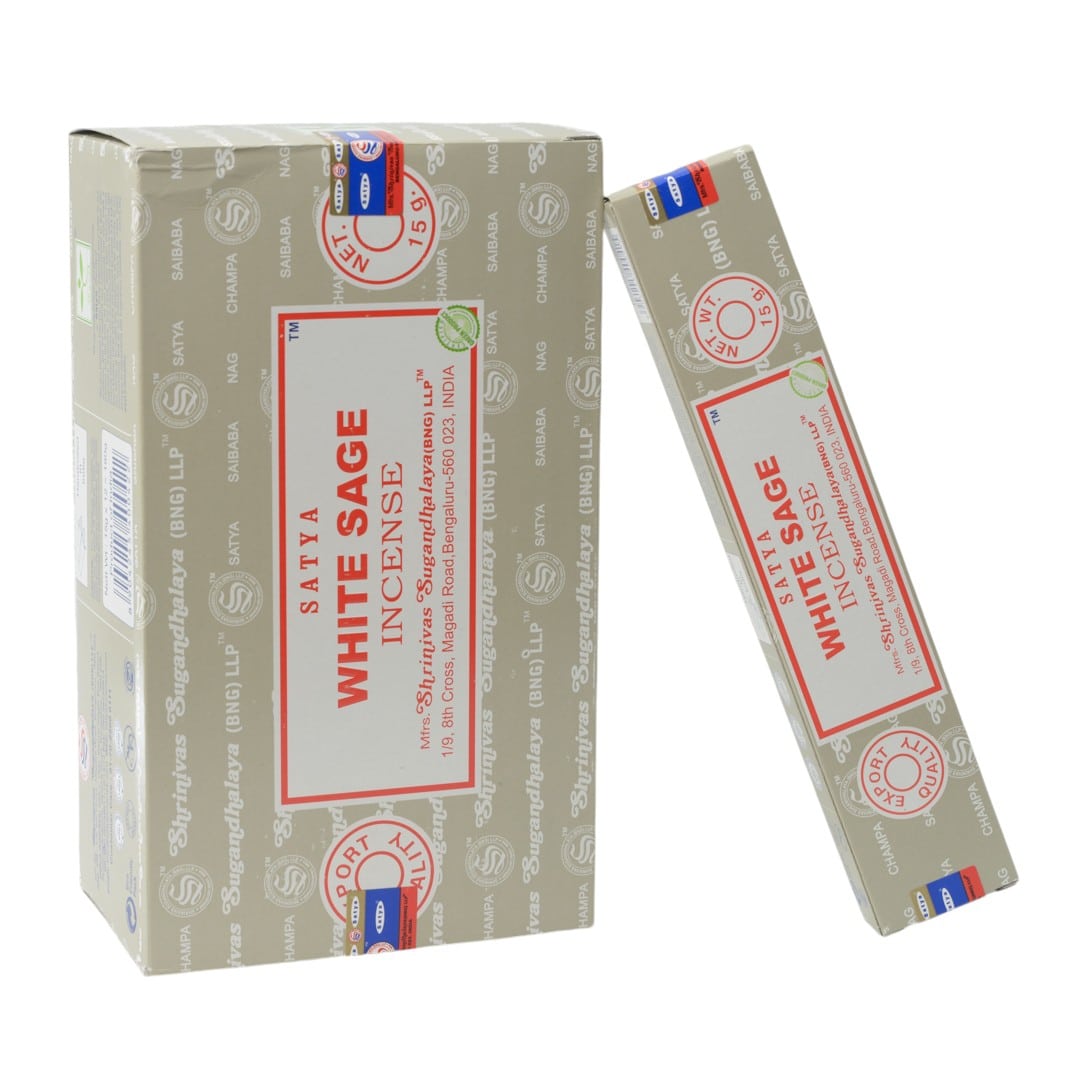 Satya Wierookstokjes Witte Salie – Doos 12 x 15 gram