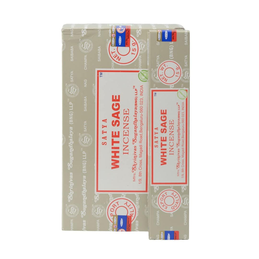 Satya Wierookstokjes Witte Salie – Doos 12 x 15 gram