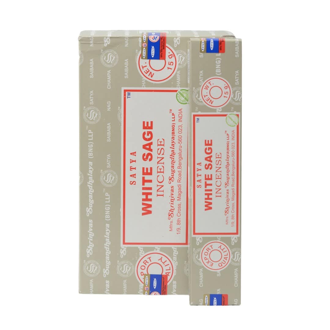 Satya Wierookstokjes Witte Salie – Doos 12 x 15 gram