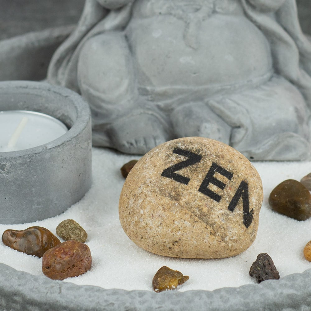 Mini Zen Tuin Japans Rond met Lachende Boeddha (8 cm)