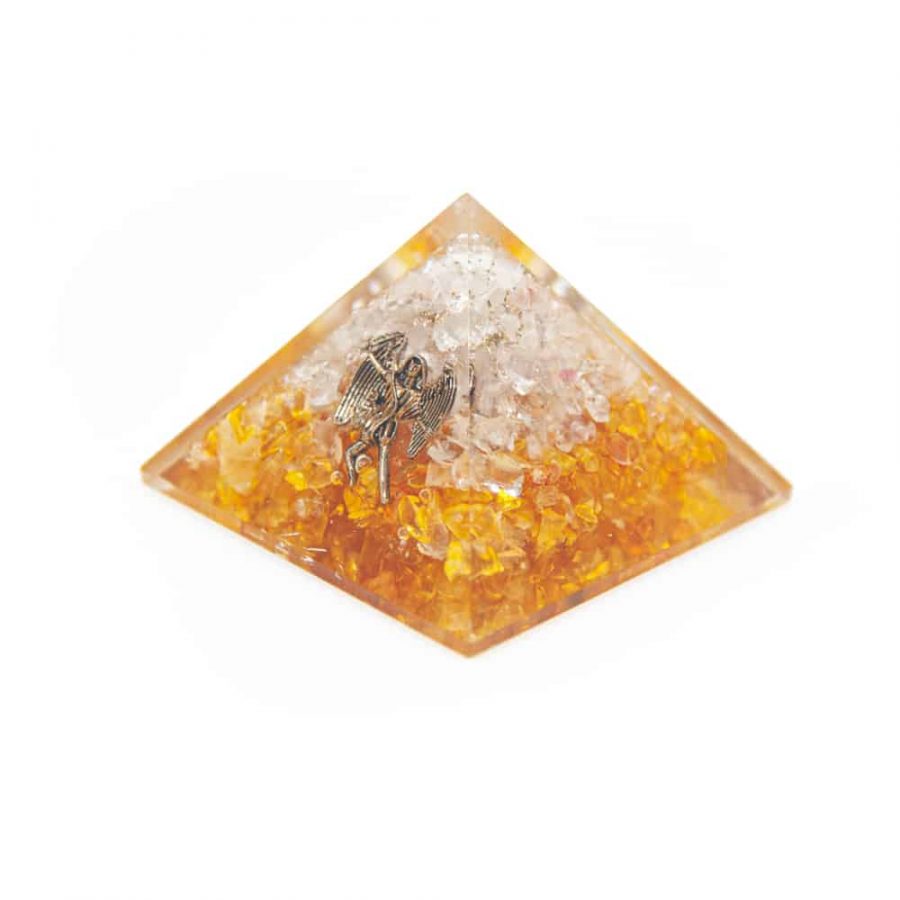Orgonite Piramide Citrien – Engel – (70 mm)