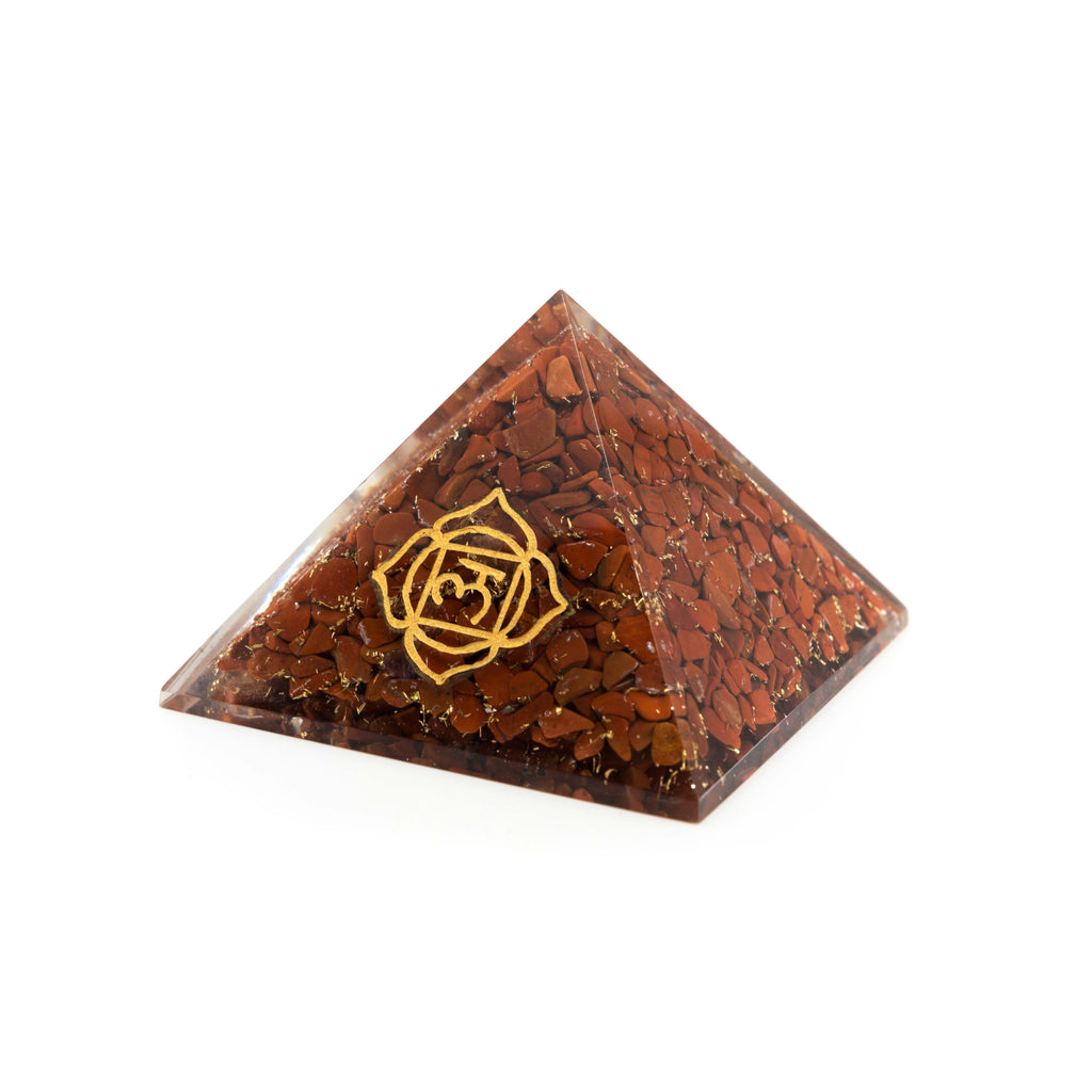 Orgonite Piramide Rode Jaspis – Basis Chakra – (70 mm)