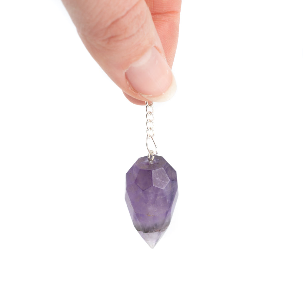 Pendel Edelsteen Amethist Diamant Geslepen