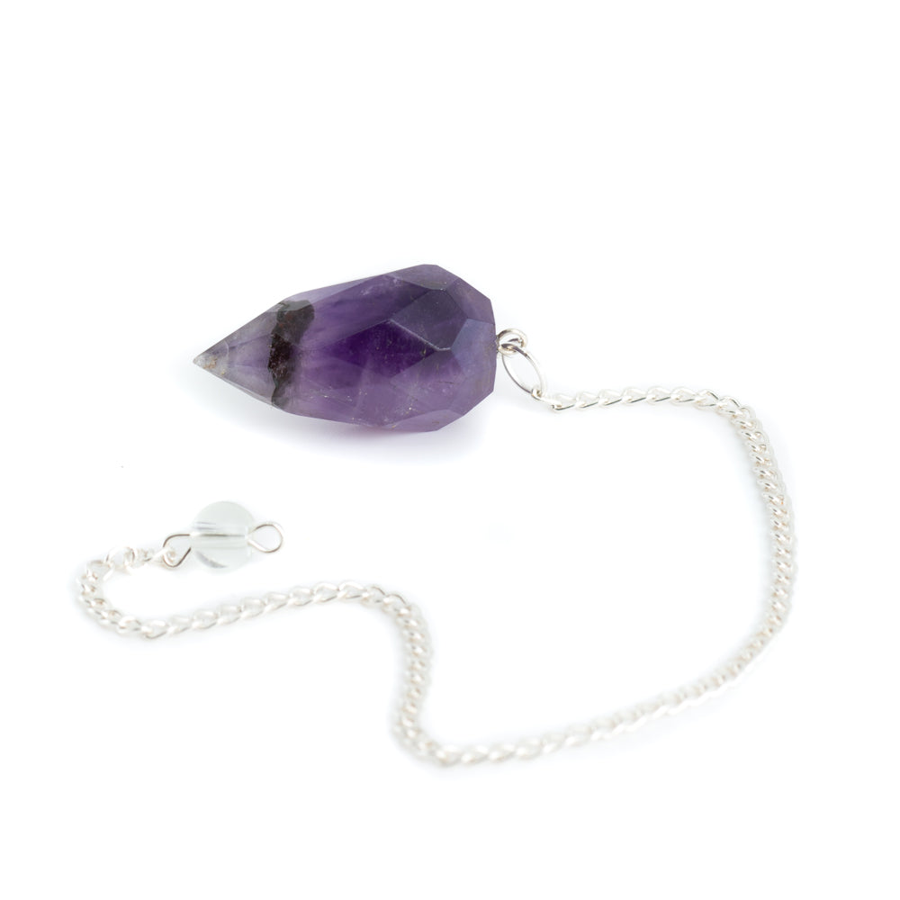 Pendel Edelsteen Amethist Diamant Geslepen
