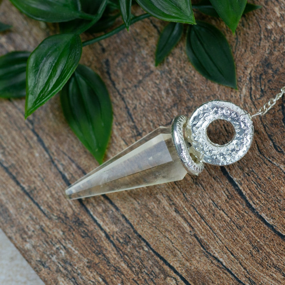 Pendel Edelsteen Bergkristal Facet met Donut