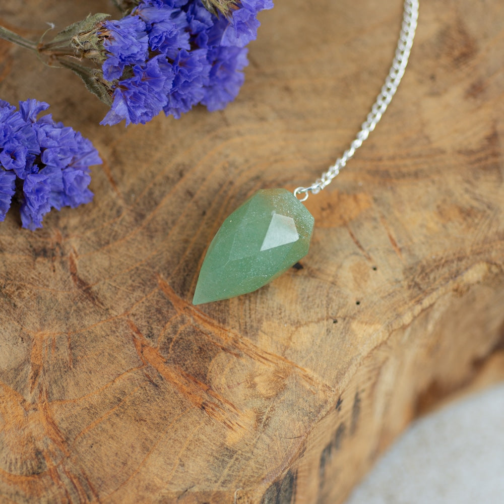 Pendel Edelsteen Groene Aventurijn Diamant Geslepen