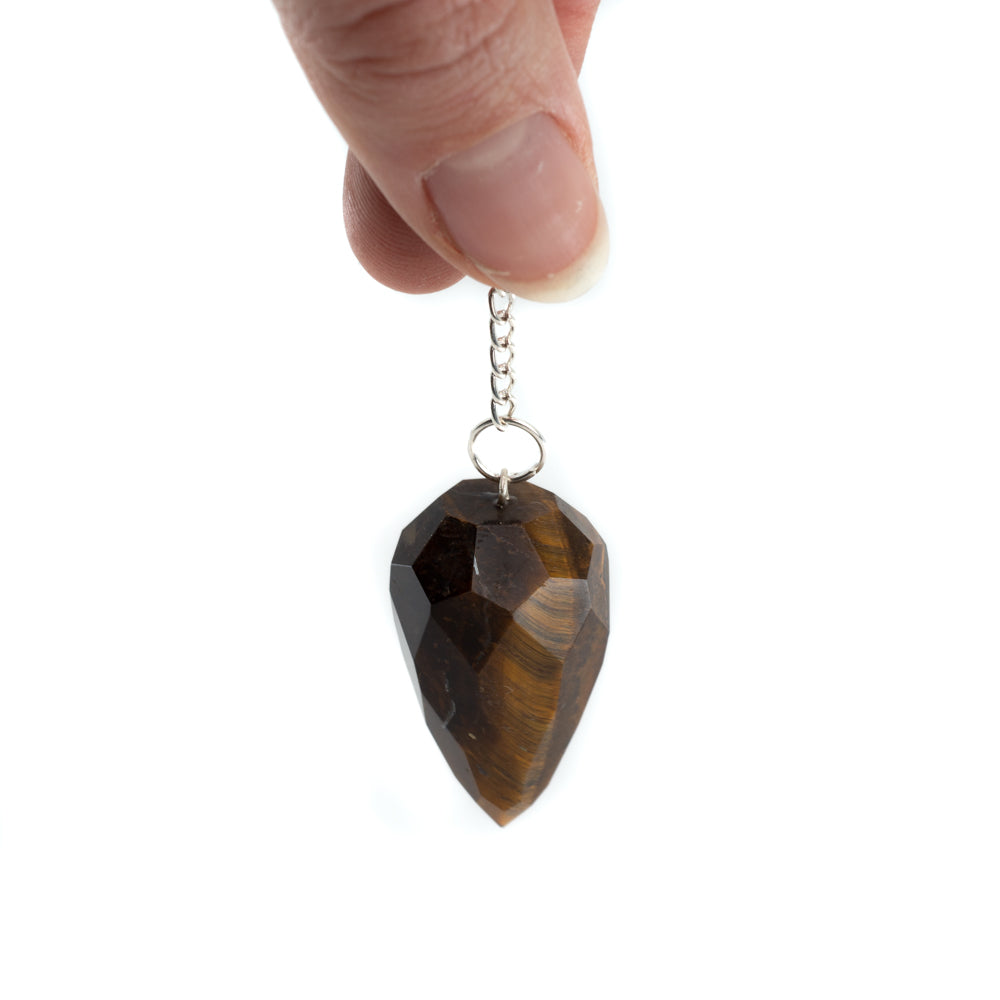 Pendel Edelsteen Tijgeroog Diamant Geslepen