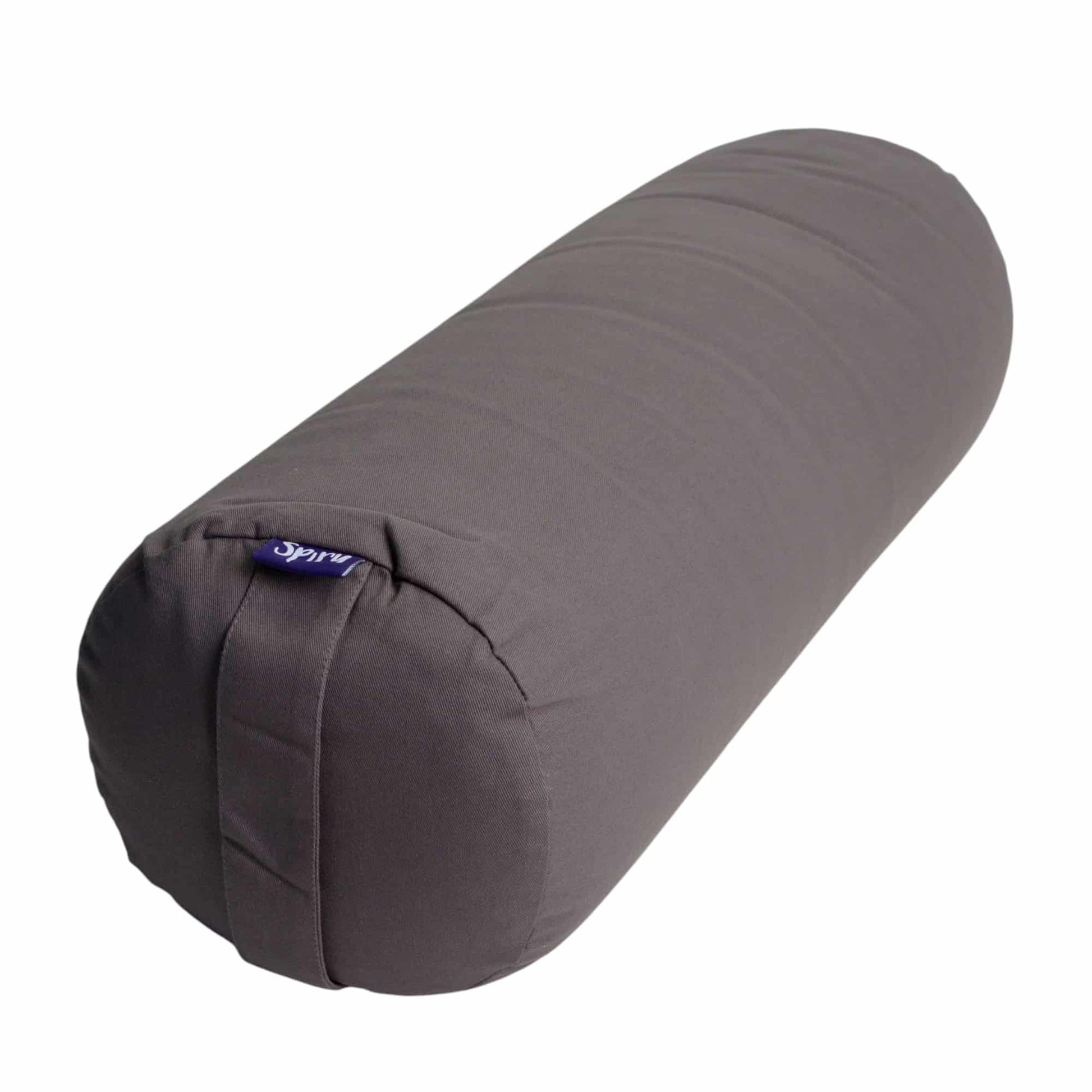 Yoga Bolster Antraciet Rond Katoen – Effen – 59 x 21,5 cm