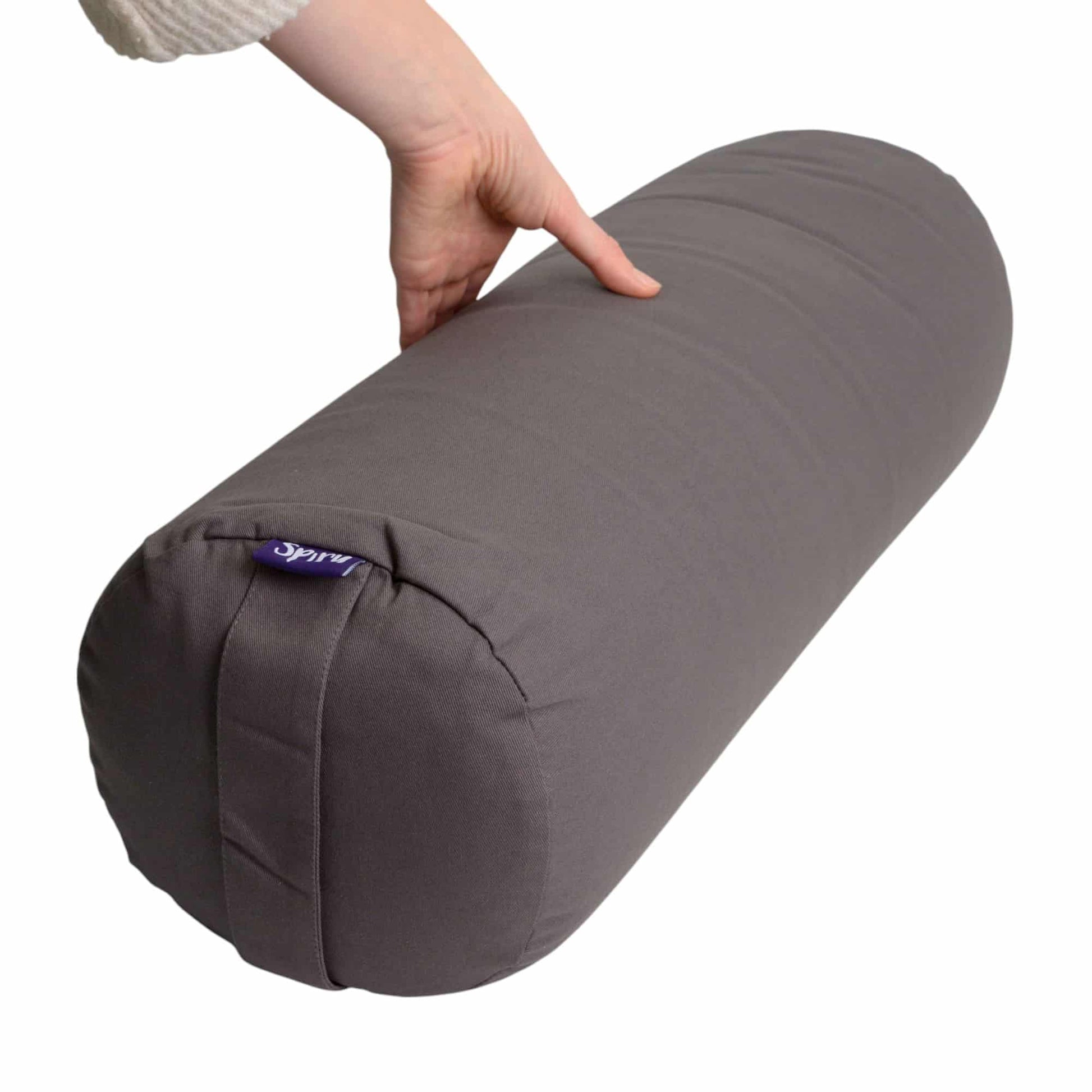 Yoga Bolster Antraciet Rond Katoen – Effen – 59 x 21,5 cm
