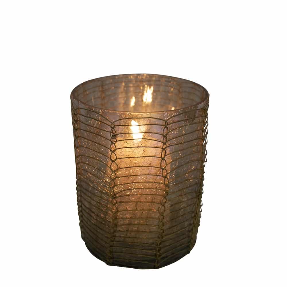Bruin Waxinelichthouder Filigrain Recht – Model 1 (10 cm)