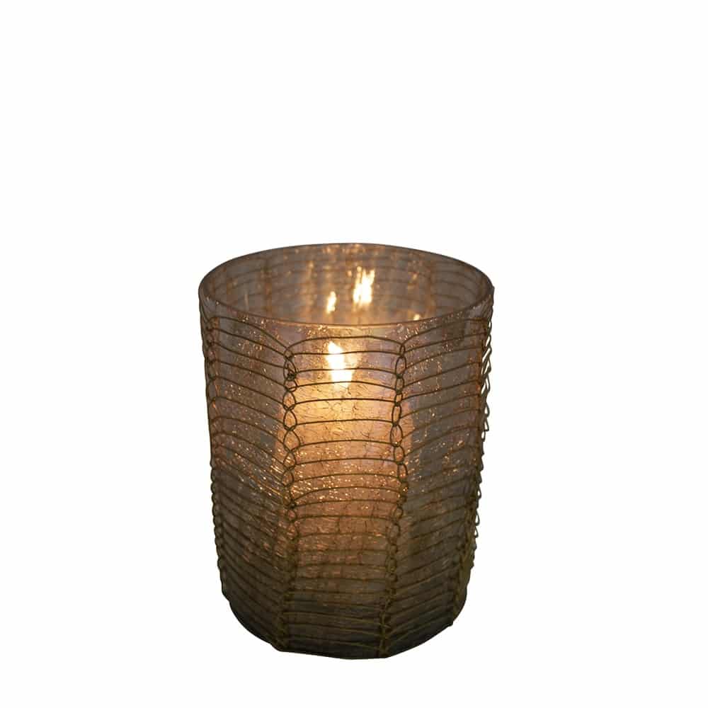 Bruin Waxinelichthouder Filigrain Recht – Model 1 (8 cm)